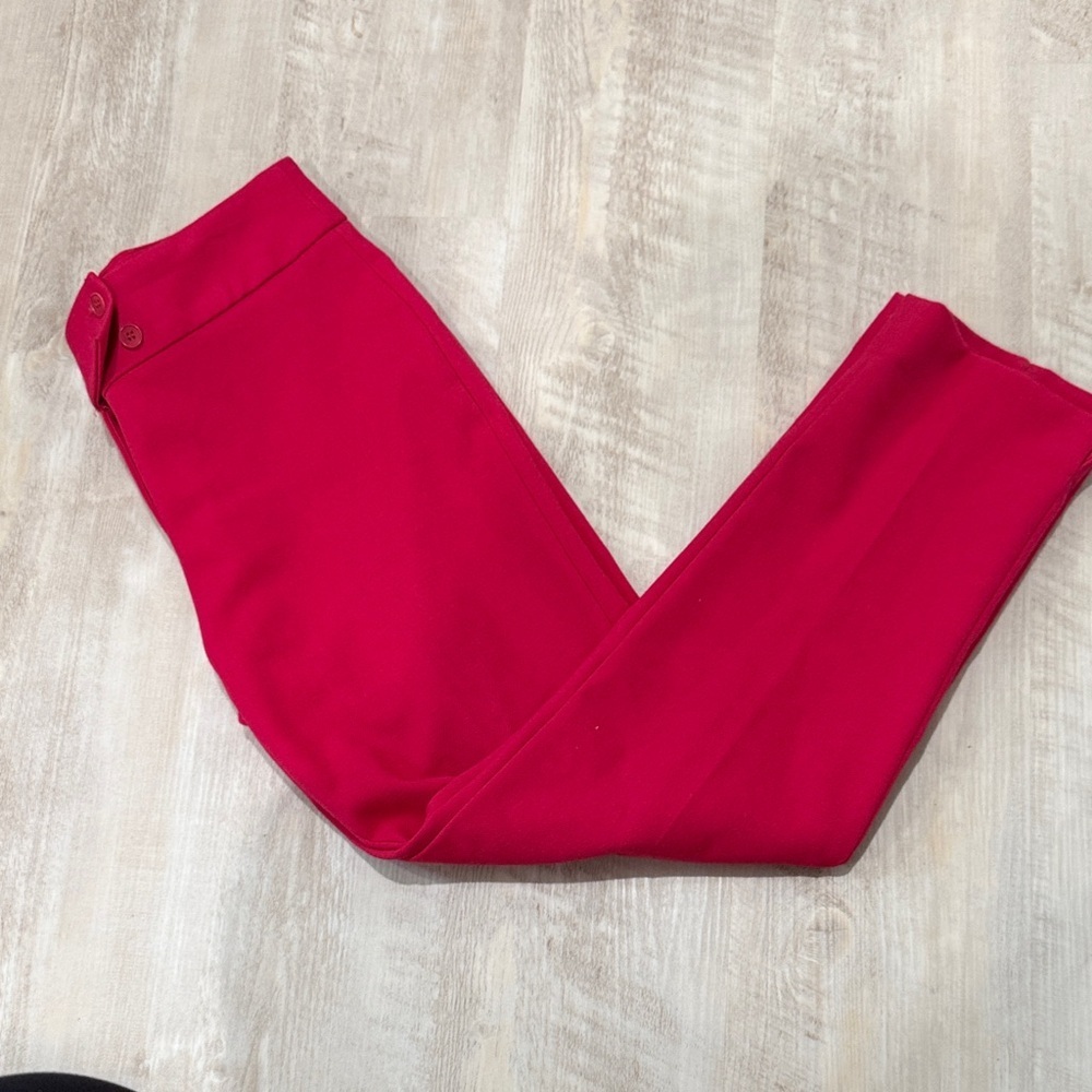 Hot Pink Straight Leg Business Casual Pants